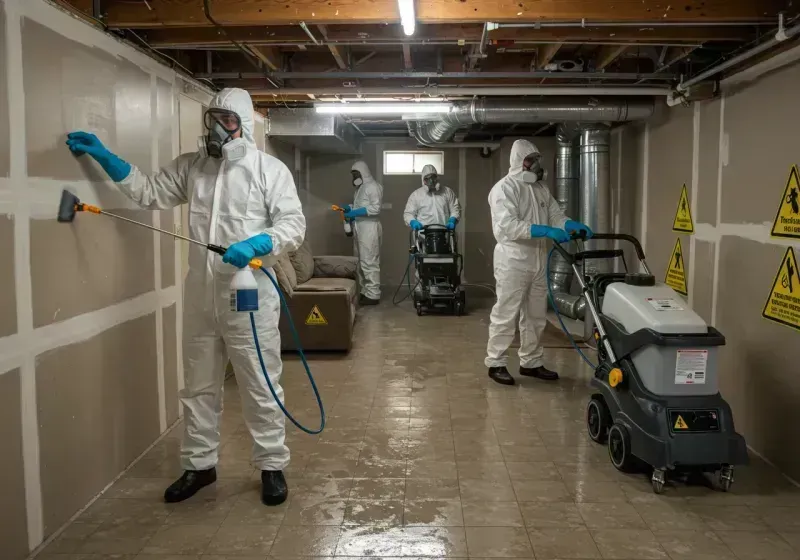 Basement Moisture Removal and Structural Drying process in Lexington, TX